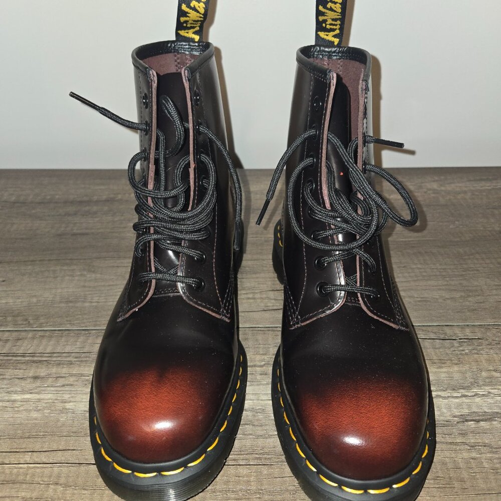 👢 Dr. Martens Vegan 1460 Cherry Red Boots Size 10👢 - Picture 2 of 9